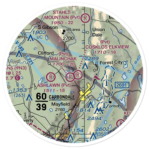 Cosklos Elkview Airport (PA53) VFR Sectional Sticker (20 mile)
