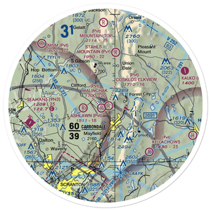 Cosklos Elkview Airport (PA53) VFR Sectional Sticker (30 mile)