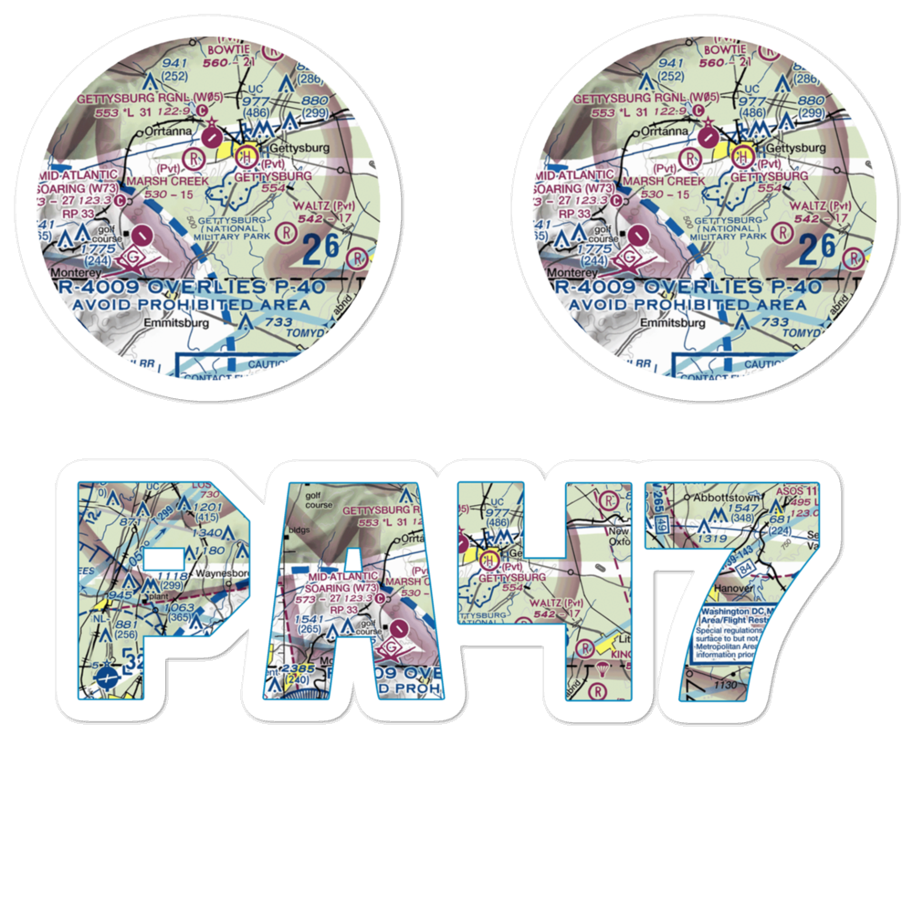 Cloudbound Airport (PA47) VFR Sectional Sticker Pack 