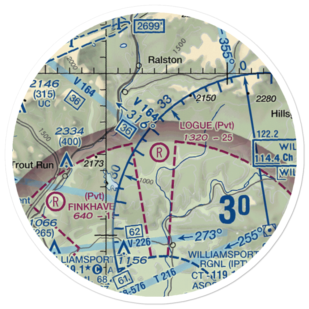 Logue Airport (PA45) VFR Sectional Sticker (20 mile) 