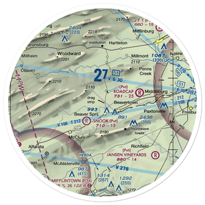 Beaver Springs Airport (PA39) VFR Sectional Sticker (30 mile)