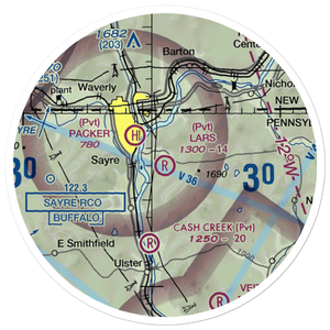 Lars/Private Airport (PA33) VFR Sectional Sticker (20 mile)