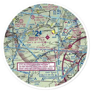 East Penn Airport (PA30) VFR Sectional Sticker (30 mile)