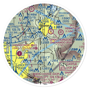West Middlesex Airport (PA21) VFR Sectional Sticker (20 mile)