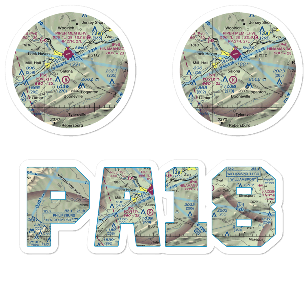 Buzzards Field (PA18) VFR Sectional Sticker Pack 
