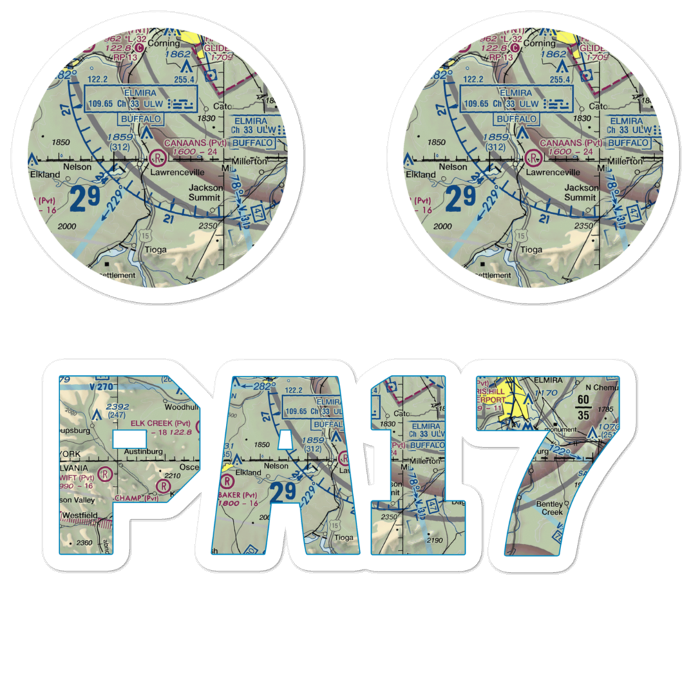 Canaan's Field (PA17) VFR Sectional Sticker Pack 