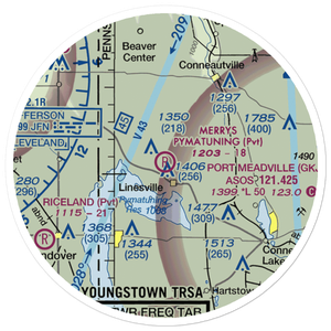 Merrys Pymatuning Airport (PA01) VFR Sectional Sticker (20 mile)
