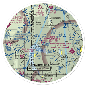Merrys Pymatuning Airport (PA01) VFR Sectional Sticker (30 mile)