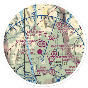 Beagle Sky Ranch Airport (OR96) VFR Sectional Sticker (20 mile)