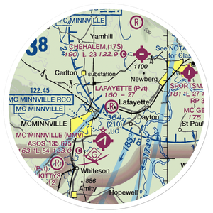 Lafayette Airstrip (OR90) VFR Sectional Sticker (20 mile)