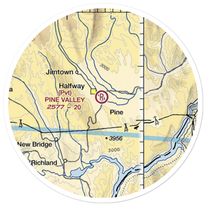 Pine Valley Airport (OR70) VFR Sectional Sticker (20 mile)