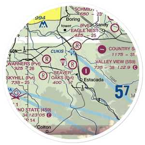 Beaver Oaks Airport (OR66) VFR Sectional Sticker (20 mile)