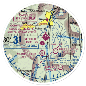 Venell Airport (OR52) VFR Sectional Sticker (20 mile)