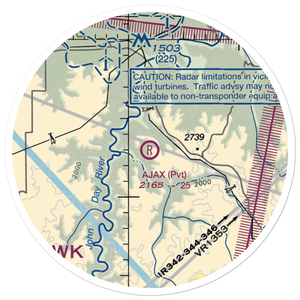 Ajax Airport (OR46) VFR Sectional Sticker (20 mile)