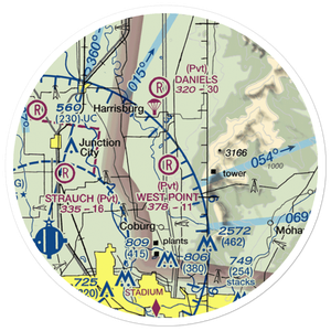 West Point Airport (OR45) VFR Sectional Sticker (20 mile)