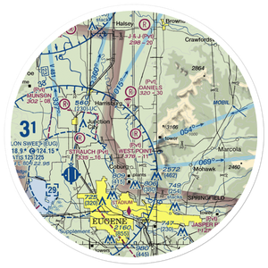 West Point Airport (OR45) VFR Sectional Sticker (30 mile)