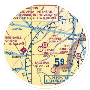 Whippet Field (OR34) VFR Sectional Sticker (20 mile)