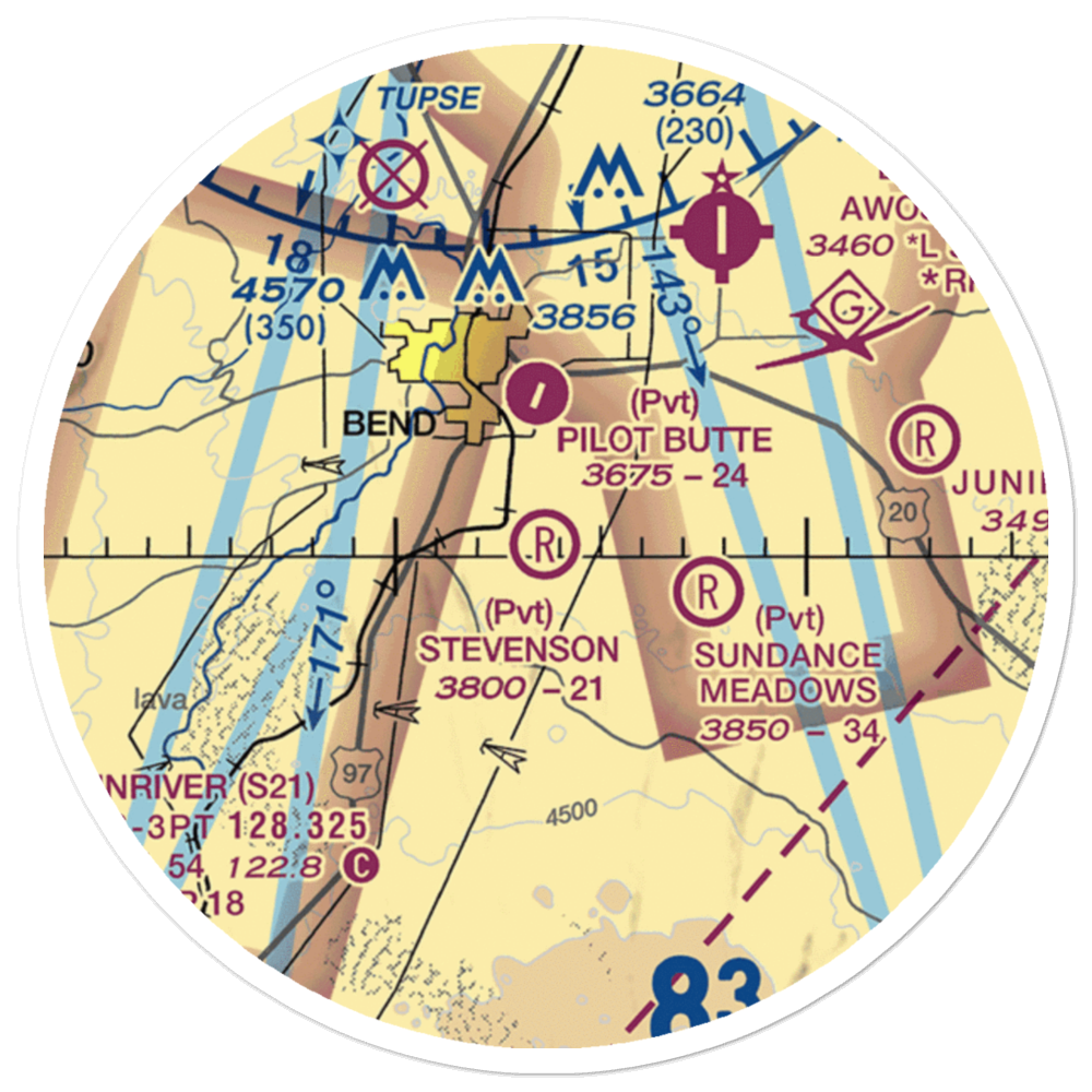 D M Stevenson Ranch Airport (OR30) VFR Sectional Sticker (20 mile) 