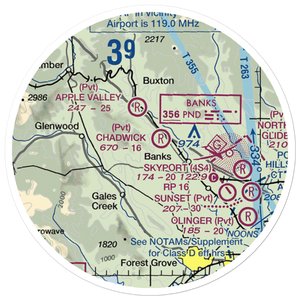 Chadwick Airport (OR27) VFR Sectional Sticker (20 mile)