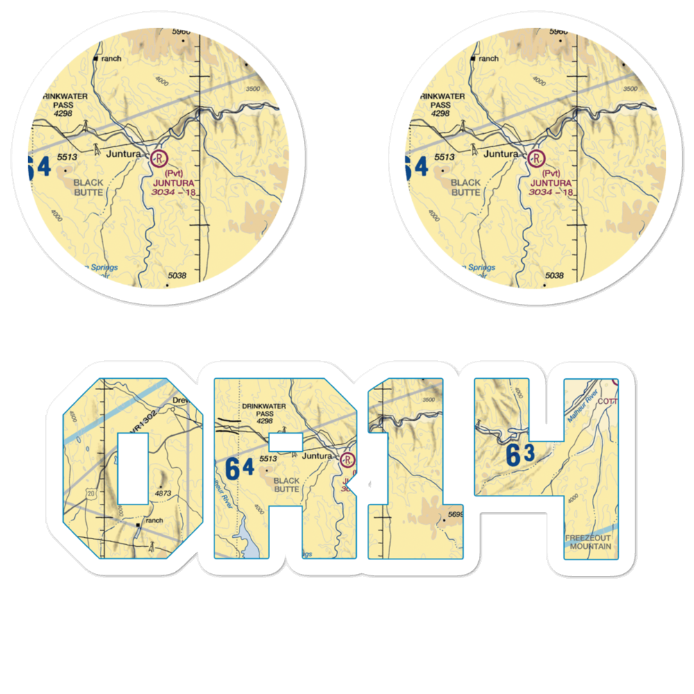Juntura Airport (OR14) VFR Sectional Sticker Pack 