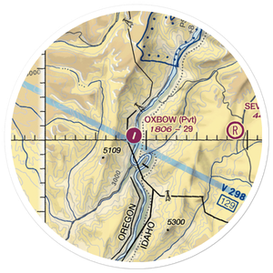 Oxbow Airport (OR12) VFR Sectional Sticker (20 mile)