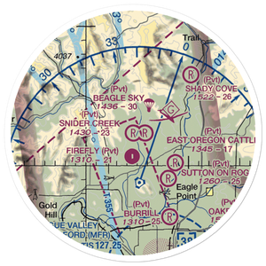Snider Creek Airport (OR06) VFR Sectional Sticker (20 mile)