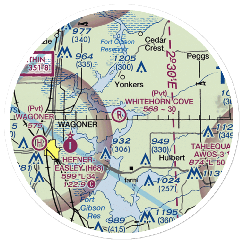 Whitehorn Cove Airport (OL20) VFR Sectional Sticker (20 mile) 