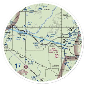 Stuart Mountain Airpark (OL19) VFR Sectional Sticker (30 mile)