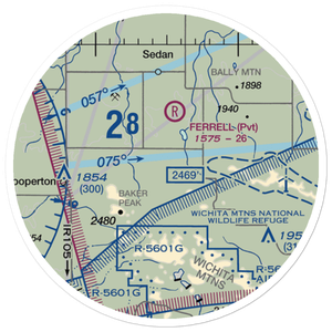 Jennings Ranch Airport (OL09) VFR Sectional Sticker (20 mile)