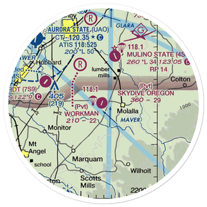 Skydive Oregon Airport (OL05) VFR Sectional Sticker (20 mile)