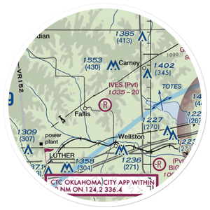 Ives Airport (OK96) VFR Sectional Sticker (20 mile)
