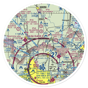 Airman Acres Airport (OK93) VFR Sectional Sticker (30 mile)