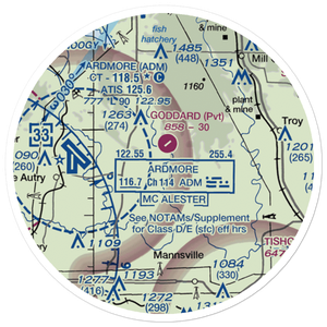 Goddard Ranch Airport (OK85) VFR Sectional Sticker (20 mile)
