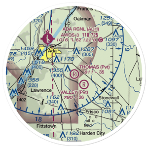 Thomas Ranch Airport (OK80) VFR Sectional Sticker (20 mile)