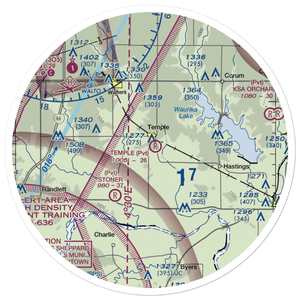 Temple Airport Inc Airport (OK79) VFR Sectional Sticker (30 mile)