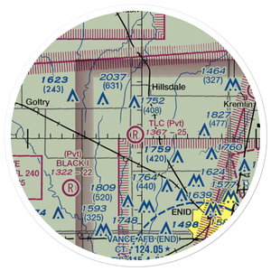 TLC Airport (OK71) VFR Sectional Sticker (20 mile)