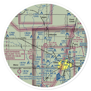 TLC Airport (OK71) VFR Sectional Sticker (30 mile)