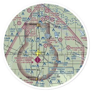 Ramsak Airport (OK67) VFR Sectional Sticker (30 mile)