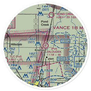 F.W. Zaloudek Airport (OK66) VFR Sectional Sticker (20 mile)