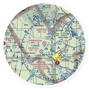 Strader Ranch Airport (OK62) VFR Sectional Sticker (30 mile)