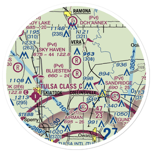 Bluestem Airport (OK58) VFR Sectional Sticker (20 mile)