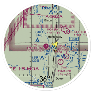 Enix Boys Airport (OK51) VFR Sectional Sticker (20 mile)