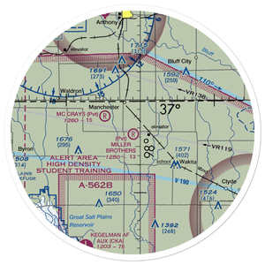 Miller Brothers Airport (OK47) VFR Sectional Sticker (30 mile)