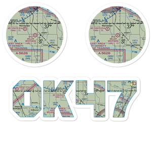 Miller Brothers Airport (OK47) VFR Sectional Sticker Pack