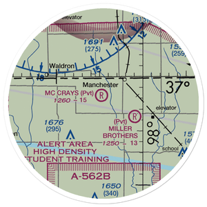 Mc Crays Airport (OK46) VFR Sectional Sticker (20 mile)