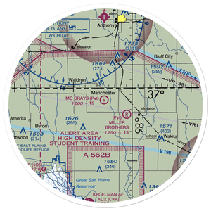 Mc Crays Airport (OK46) VFR Sectional Sticker (30 mile)