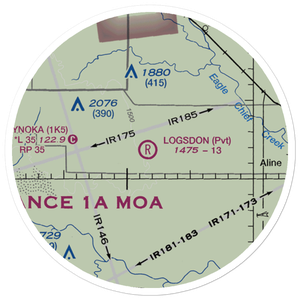 Logsdon Ranch Airport (OK43) VFR Sectional Sticker (20 mile)
