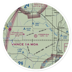 Logsdon Ranch Airport (OK43) VFR Sectional Sticker (30 mile)