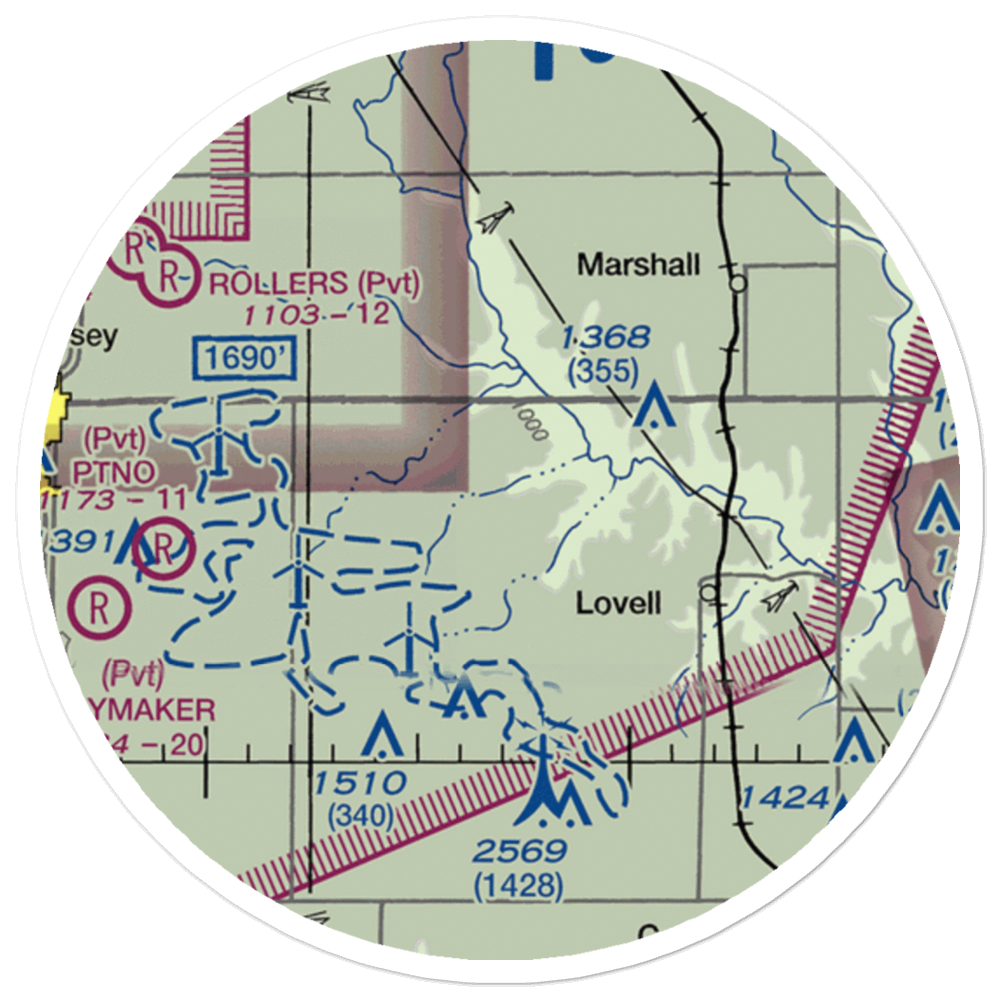 Siegmanns Airport (OK42) VFR Sectional Sticker (20 mile) 