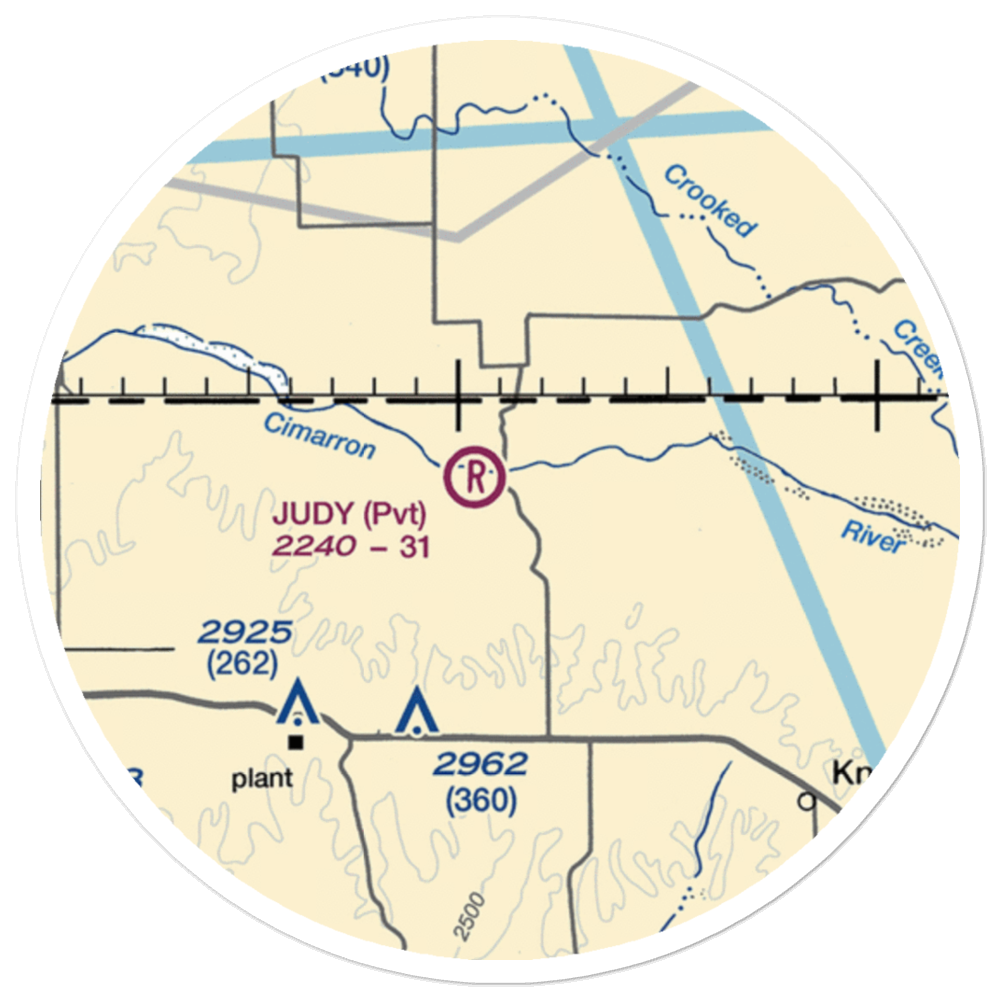 Judy Ranch Airport (OK39) VFR Sectional Sticker (20 mile) 